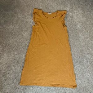 Z Supply Mustard Yellow Ruffle Sleeve Dress from Evereve